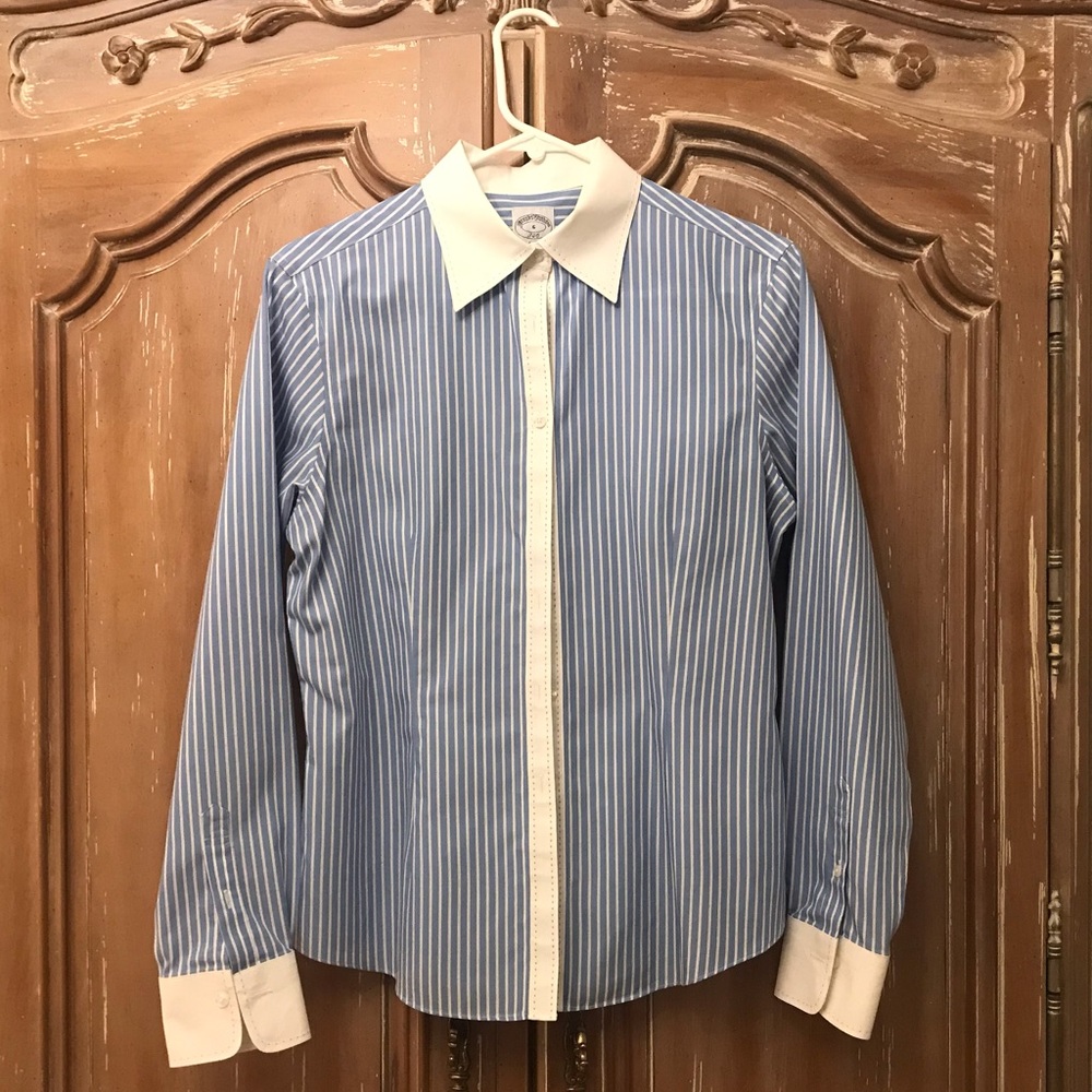 Brooks Brothers blue & white striped button down